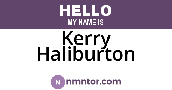 Kerry Haliburton