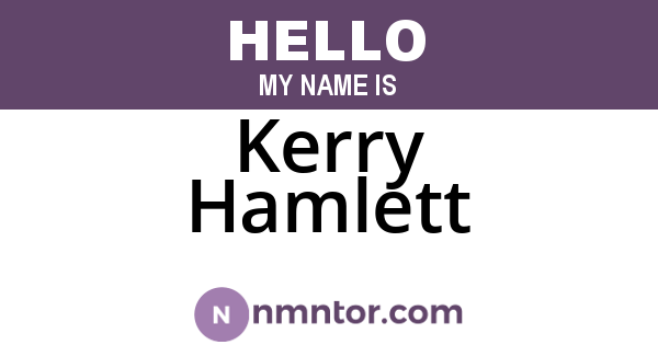 Kerry Hamlett