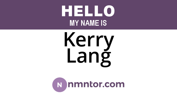 Kerry Lang
