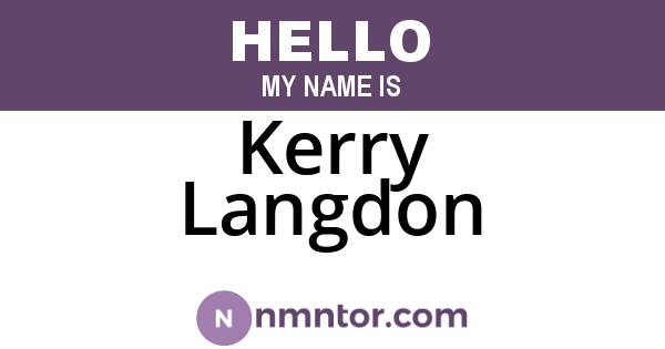 Kerry Langdon