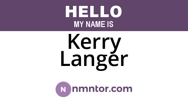 Kerry Langer