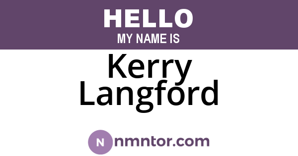 Kerry Langford