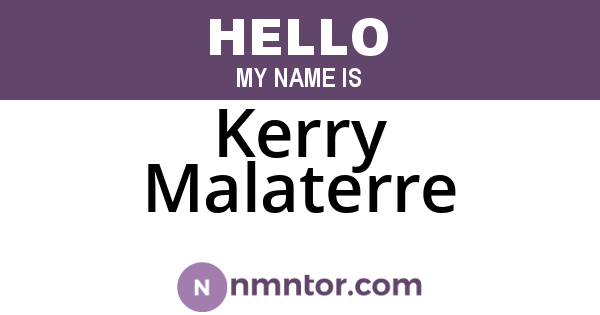 Kerry Malaterre
