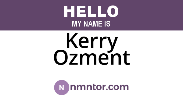 Kerry Ozment