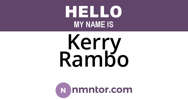 Kerry Rambo