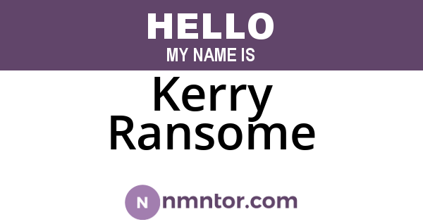 Kerry Ransome