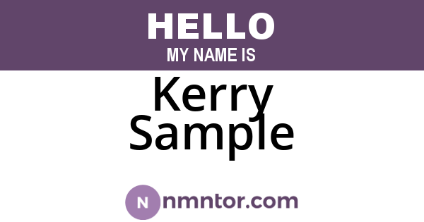 Kerry Sample