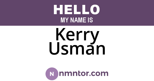 Kerry Usman