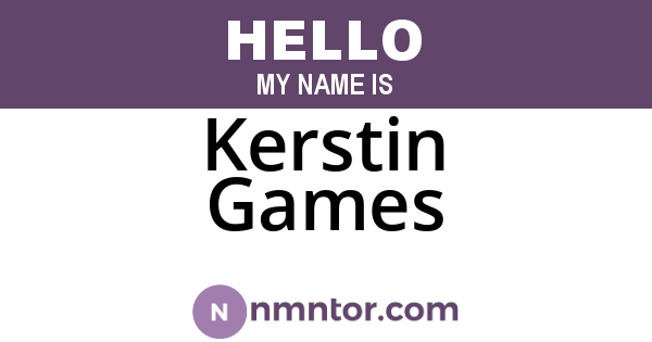 Kerstin Games