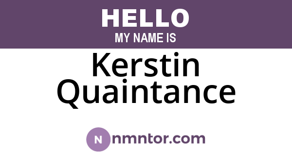 Kerstin Quaintance