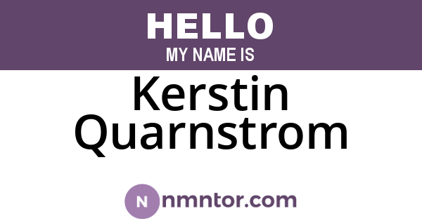 Kerstin Quarnstrom