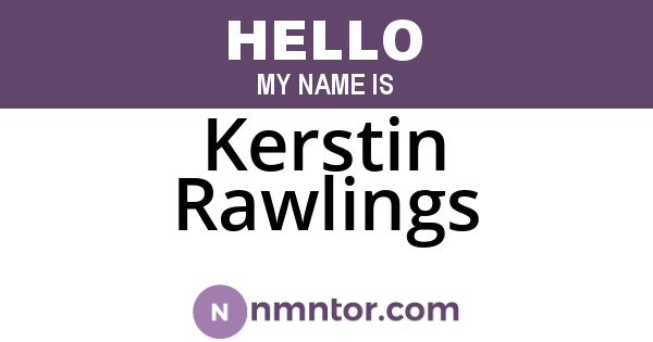 Kerstin Rawlings