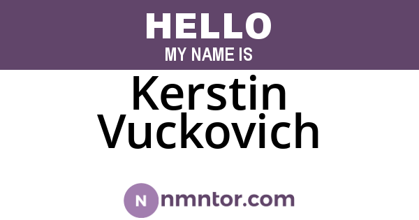 Kerstin Vuckovich