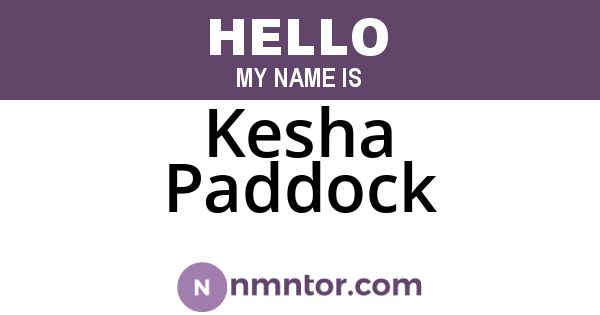 Kesha Paddock