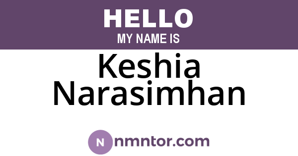 Keshia Narasimhan
