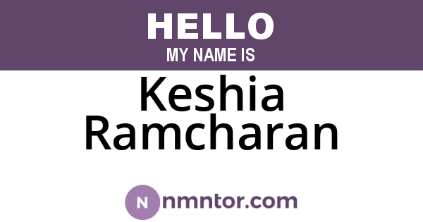 Keshia Ramcharan