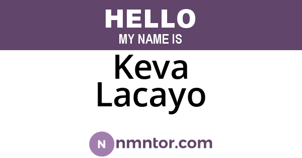 Keva Lacayo