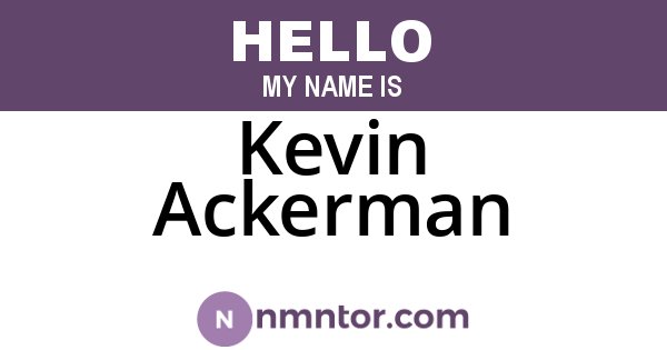 Kevin Ackerman
