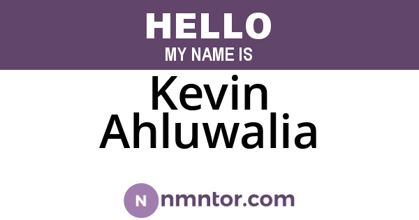 Kevin Ahluwalia