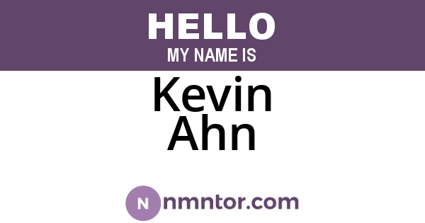 Kevin Ahn