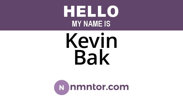 Kevin Bak