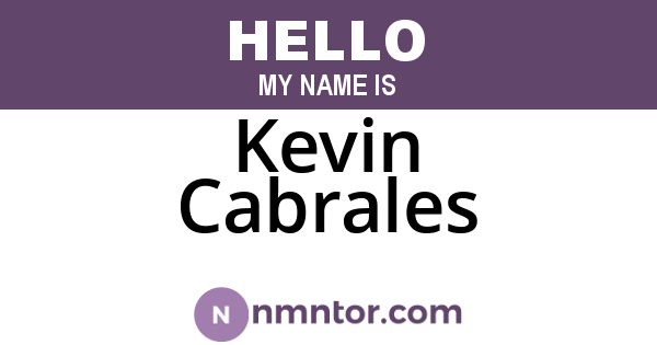 Kevin Cabrales