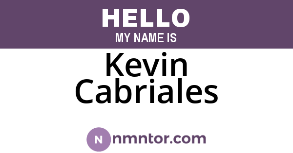 Kevin Cabriales
