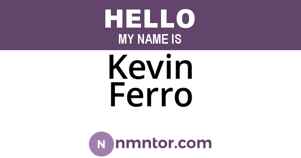 Kevin Ferro