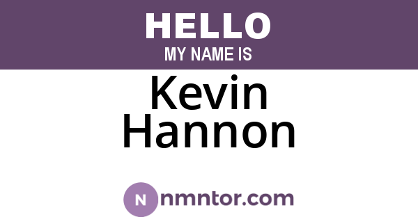 Kevin Hannon