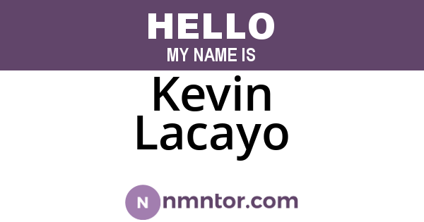 Kevin Lacayo