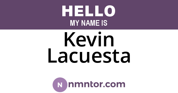 Kevin Lacuesta