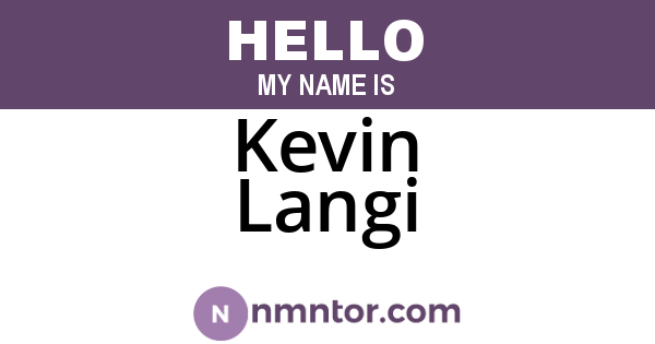 Kevin Langi