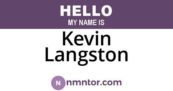 Kevin Langston