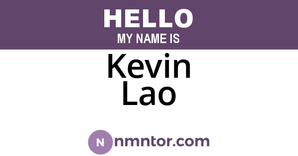 Kevin Lao