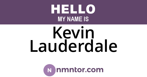 Kevin Lauderdale