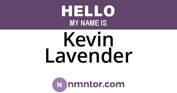 Kevin Lavender