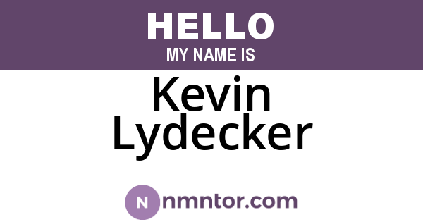 Kevin Lydecker