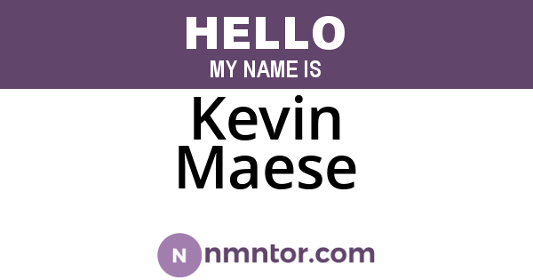 Kevin Maese