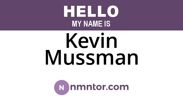 Kevin Mussman