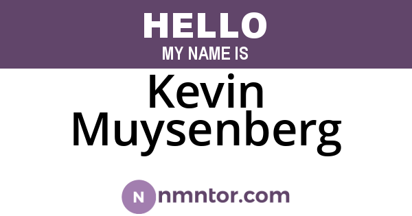 Kevin Muysenberg