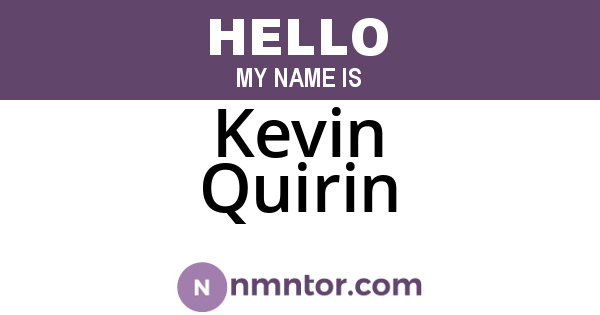 Kevin Quirin