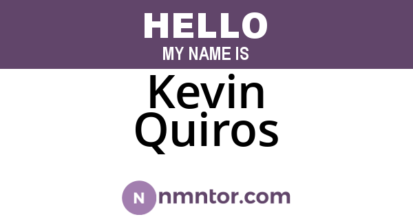 Kevin Quiros