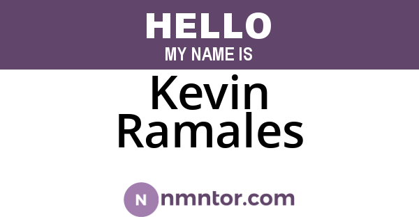 Kevin Ramales