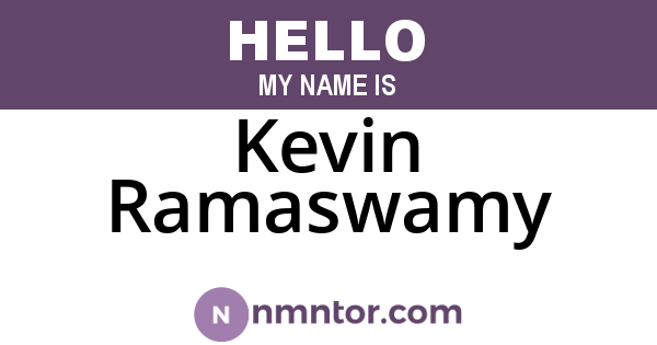 Kevin Ramaswamy