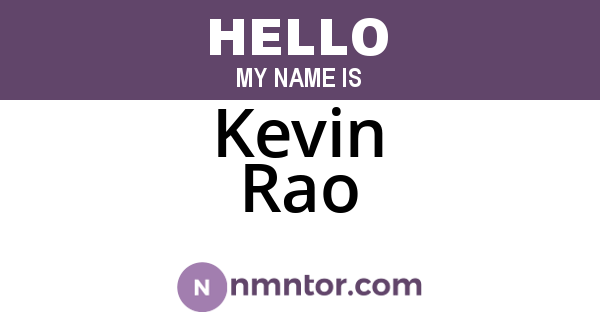 Kevin Rao