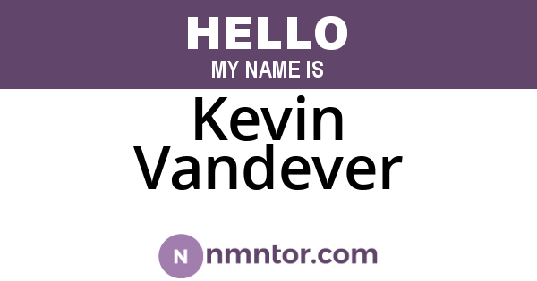 Kevin Vandever