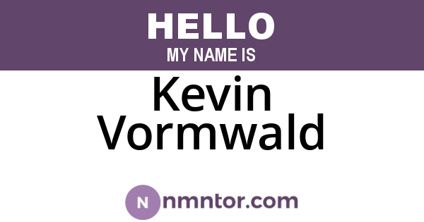 Kevin Vormwald