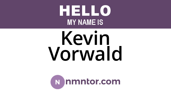 Kevin Vorwald