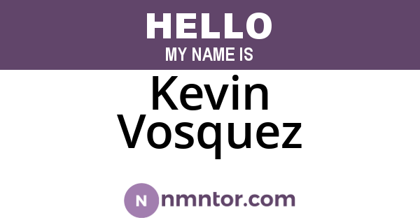 Kevin Vosquez