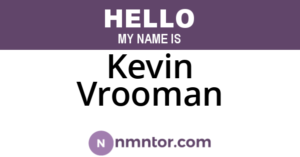 Kevin Vrooman